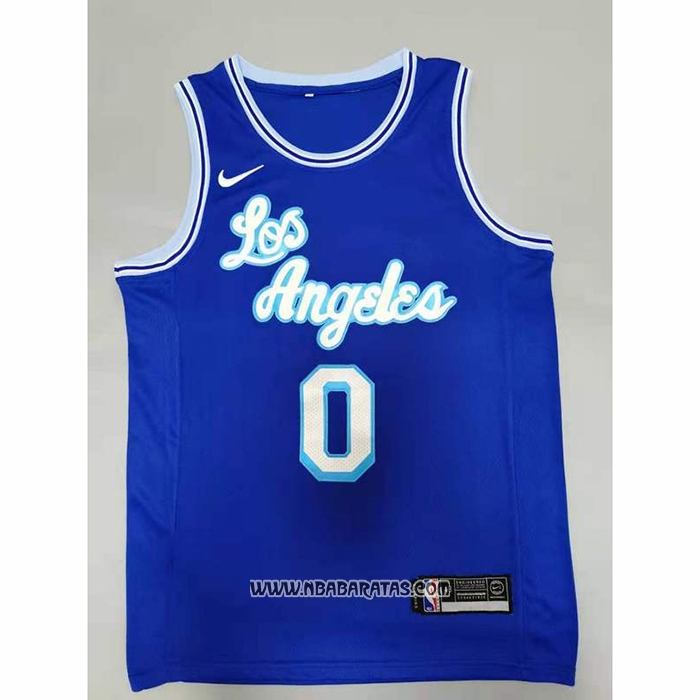 Camiseta Los Angeles Lakers Russell Westbrook #0 Hardwood Classic 2021-2022 Azul
